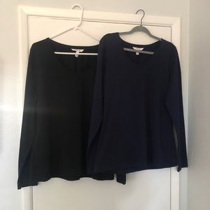 Long Tall Sally Black & Navy long sleeve t-shirts (2)